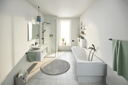 Savoniera Grohe 411932430, 110 mm, 2 orificii instalare, pe perete, metal, sticla, elemente fixare ascunse, Negru [5]