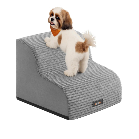 Scara pentru caini cu 2 trepte, design confortabil pentru articulatii, 40x40x30 cm, gri [6]