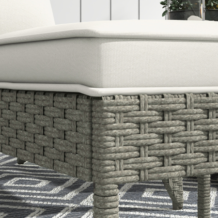  Scaun Adirondack cu taburet din rachita pentru terasa, S [8]