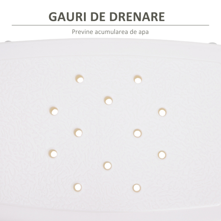  Scaun Baie pentru Dus, inaltime Reglabila, Antiderapant, Cadru din Aluminiu, Alb [6]