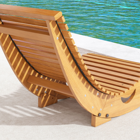  Scaun balansoar de gradina in forma de S cu sezut ergonomic, din lemn de brad si pin, 130x60x60 cm [6]