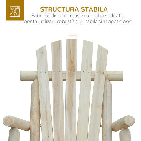  Scaun Balansoar de Gradina Stil Adirondack din Lemn, 66x96x98 cm [3]