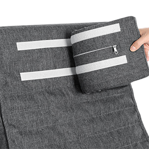 Scaun balansoar din lemn, suport picioare reglabil, maxim 150kg, 67x115x91cm, gri si alb [8]