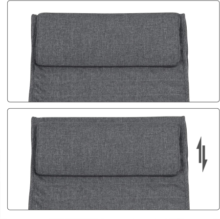 Scaun balansoar din lemn, suport picioare reglabil, maxim 150kg, 67x115x91cm, gri si alb [6]