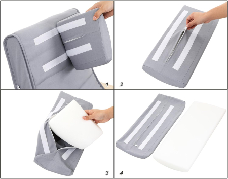 Scaun balansoar din lemn, suport picioare reglabil, maxim 150kg, 67x125x91cm, gri [5]