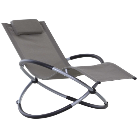 Mobilier gradina si terasa -  Scaun Balansoar din Texilene Zero-Gravity Gri 154x80x84cm