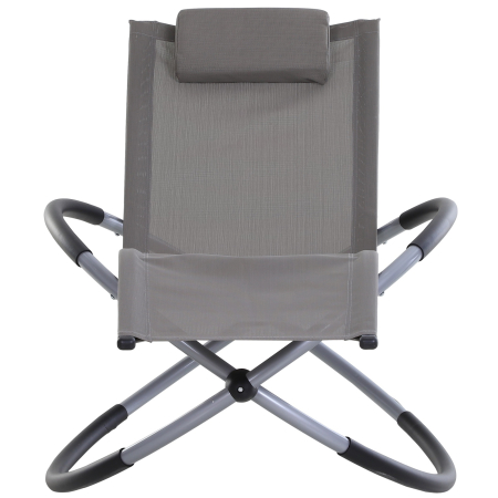  Scaun Balansoar din Texilene Zero-Gravity Gri 154x80x84cm [7]