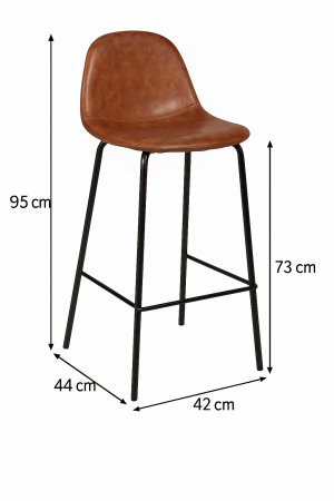 Scaun bar Atmosphera Vladi, cadru metal si lemn, 44x42x95 cm, maro [5]