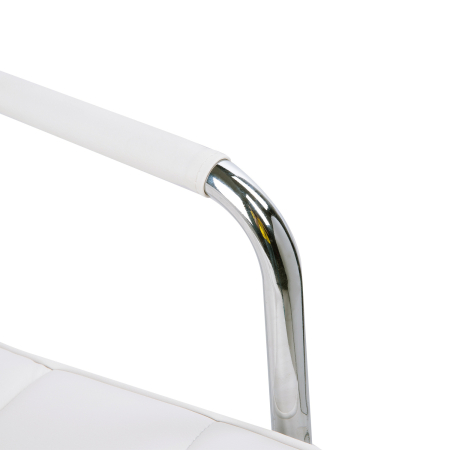  Scaun Birou Alb - Captusit, Reglabil & Mobil pe Roti [8]