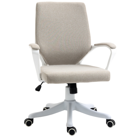 Dormitor & birou -  Scaun Birou Ergonomic cu inaltime Reglabila, Pivotant la 360° si Leganare, 62x69x92-100 cm, Bej