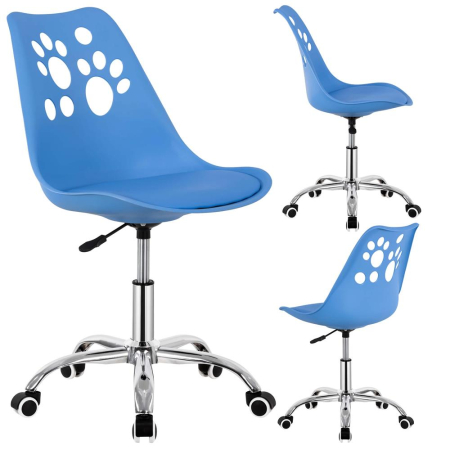 Scaun birou ergonomic, cu sezut din spuma, reglabil pe inaltime, maxim 120 kg, 90x49x48 cm, albastru [3]