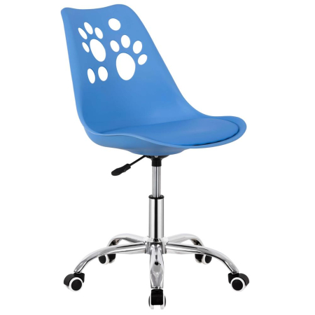 Mobila - Scaun birou ergonomic, cu sezut din spuma, reglabil pe inaltime, maxim 120 kg, 90x49x48 cm, albastru