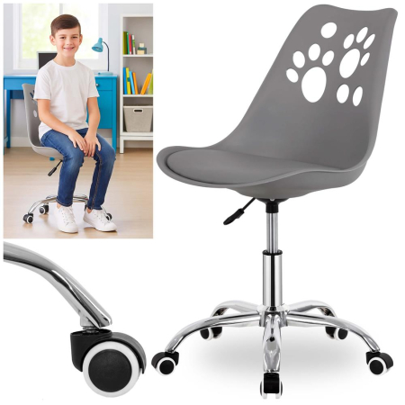 Scaun birou ergonomic, cu sezut din spuma, reglabil pe inaltime, maxim 120 kg, 90x49x48 cm, gri [10]