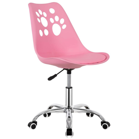 Mobila - Scaun birou ergonomic, cu sezut din spuma, reglabil pe inaltime, maxim 120 kg, 90x49x48 cm, roz