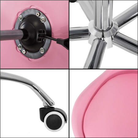 Scaun birou ergonomic, cu sezut din spuma, reglabil pe inaltime, maxim 120 kg, 90x49x48 cm, roz [11]