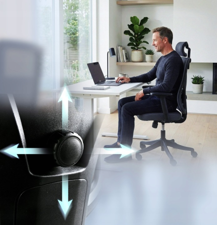 Scaun birou ergonomic, reglabil, cu suport lombar si tetiera, plasa mesh, maxim 120 kg, 50x50x126 cm, negru [10]