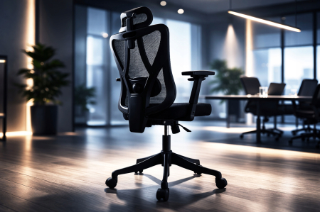 Scaun birou ergonomic, reglabil, cu suport lombar si tetiera, plasa mesh, maxim 120 kg, 50x50x126 cm, negru [15]