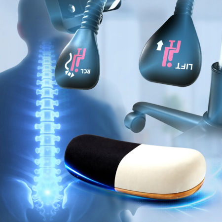 Scaun birou ergonomic, reglabil, cu suport lombar si tetiera, plasa mesh, maxim 120 kg, 50x50x126 cm, negru [12]