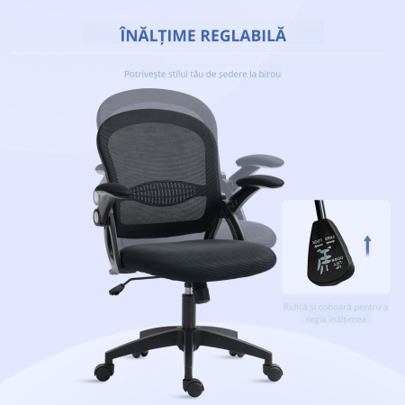  Scaun Birou Ergonomic - Spatar Plasa & sezut Tapitat [6]