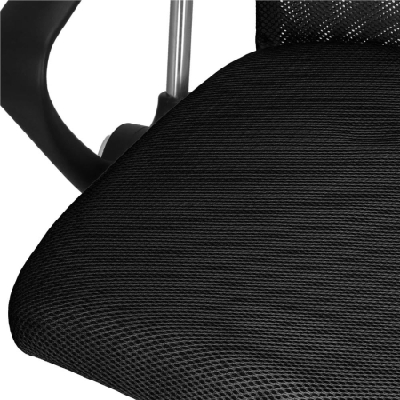 Scaun birou reglabil, ergonomic, cu spatar din microplasa respirabila si baza metalica cromata, 117x58x60 cm, negru [10]