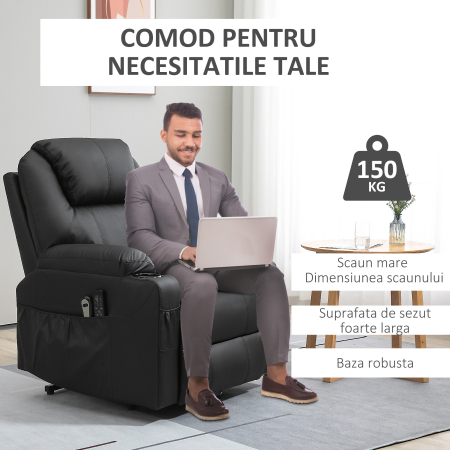  Scaun cu Ridicare Electrica, Masaj si tapitarie din PU [6]