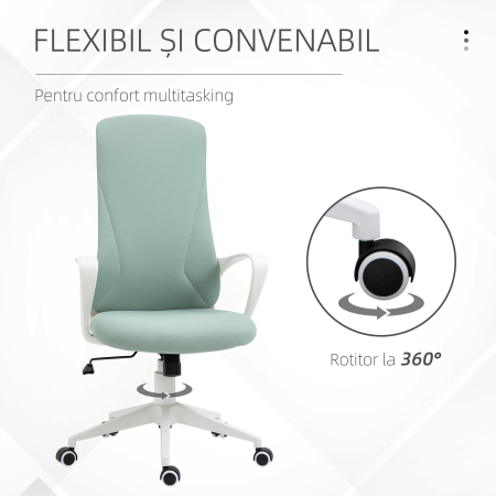  Scaun de birou ergonomic, cu inaltime ajustabila si balans, 62x56x110-119,5 cm, verde [6]