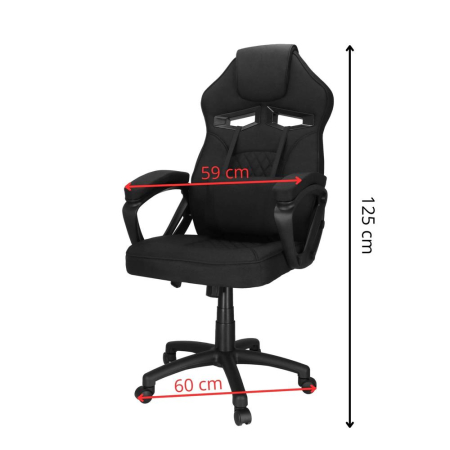 Scaun de birou ergonomic cu reglaj pe inaltime, functie de balans si perna lombara, 59x52x125 cm, negru [20]