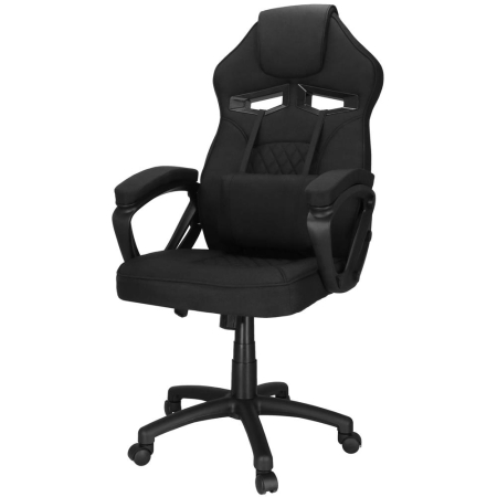 Scaun de birou ergonomic cu reglaj pe inaltime, functie de balans si perna lombara, 59x52x125 cm, negru [12]