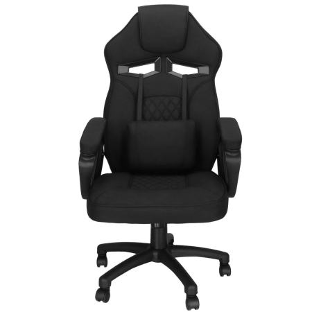 Scaun de birou ergonomic cu reglaj pe inaltime, functie de balans si perna lombara, 59x52x125 cm, negru [16]