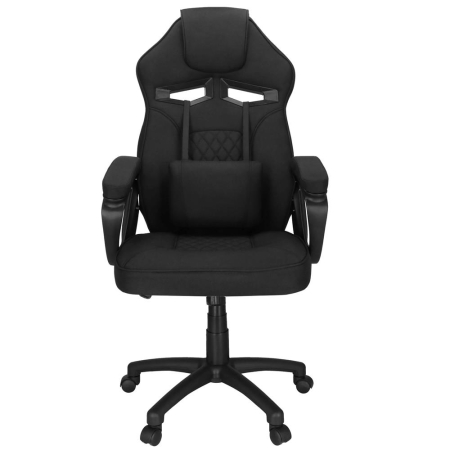 Mobila - Scaun de birou ergonomic cu reglaj pe inaltime, functie de balans si perna lombara, 59x52x125 cm, negru