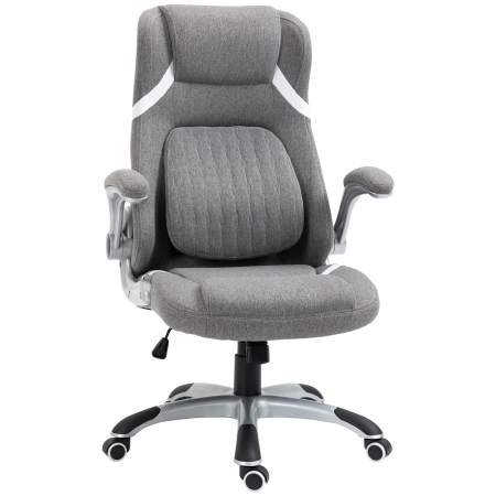 Mobila birou -  Scaun de Birou Ergonomic din tesatura Respiranta Efect In, inaltime Reglabila, 68x76x109-117cm, Gri