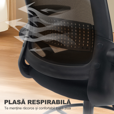  Scaun de birou ergonomic, inaltime reglabila, negru [7]