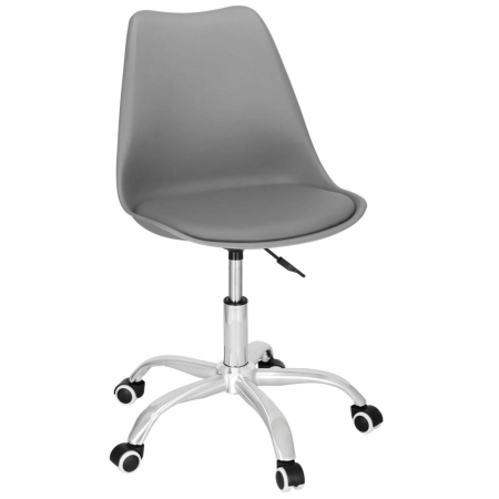 Mobila - Scaun de birou ergonomic, piele ecologica, 150kg, baza otel, gri