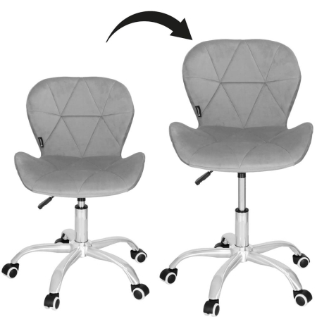 Scaun de birou ergonomic, tapitat cu catifea, 120kg, gri [13]