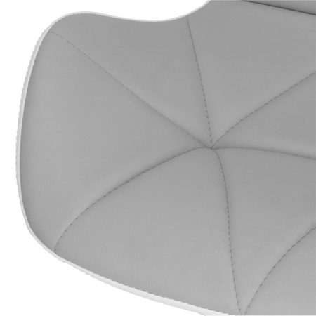 Scaun de birou ergonomic, tapitat cu piele ecologica, 120kg, alb gri [10]