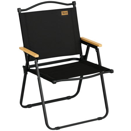 Prelate, pavilioane, umbrele terasa -  Scaun de Camping si Plaja Pliabil cu Cotiere, 54x59x78 cm, Negru