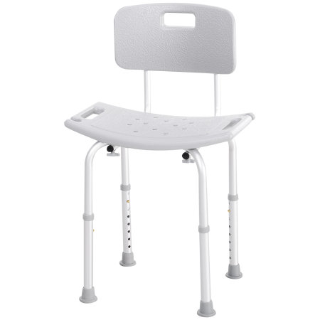 Baie -  Scaun de dus din Aluminiu si Plastic, Inaltime reglabila 8 Niveluri