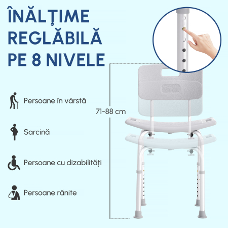  Scaun de dus din Aluminiu si Plastic, Inaltime reglabila 8 Niveluri [4]