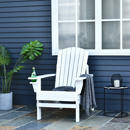  Scaun de Gradina Adirondack din Lemn Alb 97x72.5x93cm [1]