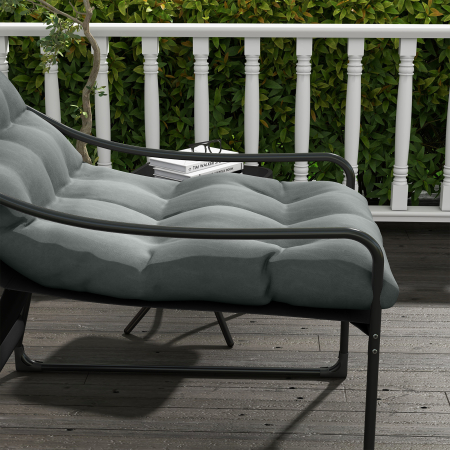  Scaun de Gradina cu Perna Groasa, Canapea Mobilier [6]