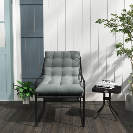  Scaun de Gradina cu Perna Groasa, Canapea Mobilier [5]