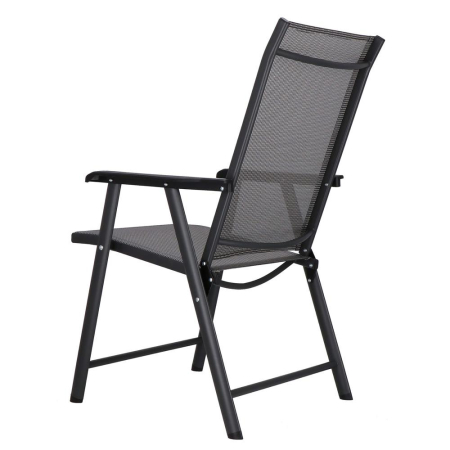 Scaun de gradina metalic, pliabil, 95x57x66cm, maxim 150kg, gri [8]