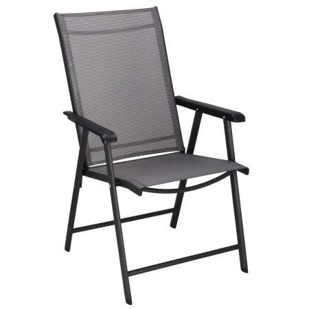 Gradina & balcon - Scaun de gradina metalic, pliabil, 95x57x66cm, maxim 150kg, gri