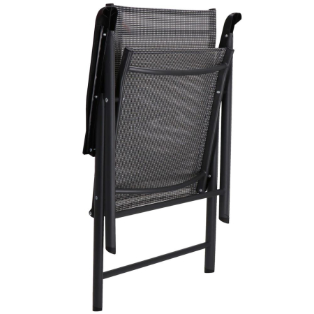 Scaun de gradina metalic, pliabil, 95x57x66cm, maxim 150kg, gri [18]