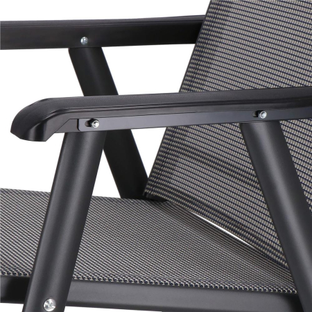 Scaun de gradina metalic, pliabil, 95x57x66cm, maxim 150kg, gri [16]