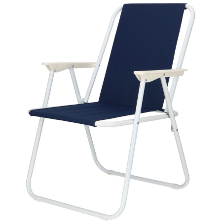 Scaun plaja pliabil cu cotiere, cadru metal vopsit cu pulbere, tesatura sintetica, max 100 kg, 52x74 cm, bleumarin [1]