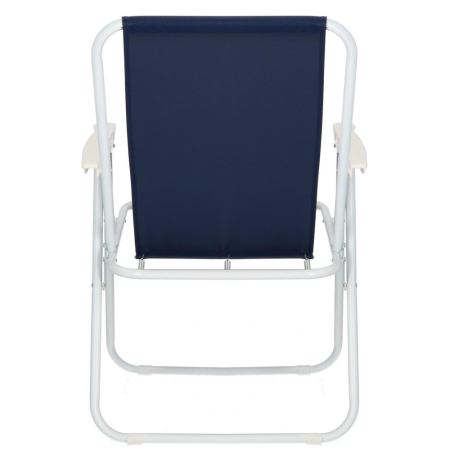Scaun plaja pliabil cu cotiere, cadru metal vopsit cu pulbere, tesatura sintetica, max 100 kg, 52x74 cm, bleumarin [9]