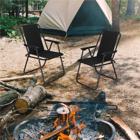 Scaun de plaja Sersimo, pliabil, 100kg, 52x73cm, negru [8]