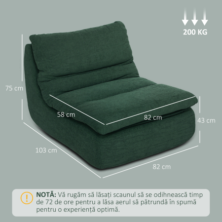  Scaun de Podea Modern si Capitonat din tesatura cu Aspect Catifelat Verde [2]