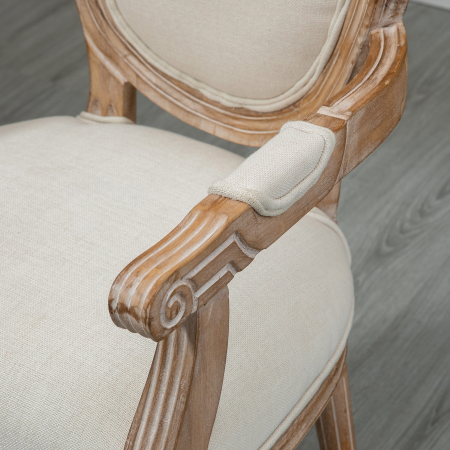  Scaun de Sufragerie din Lemn, Alb Crem [7]